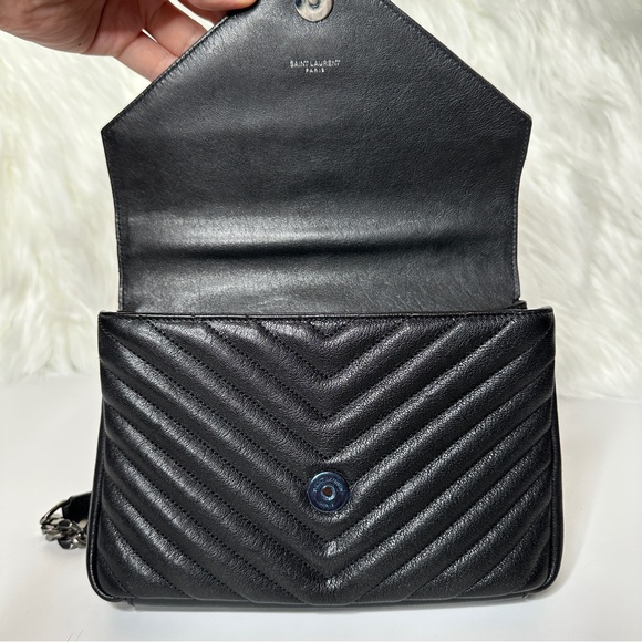 Yves Saint Laurent College Medium Matelasse Lambskin V-Flap Crossbody - Picture 8 of 14